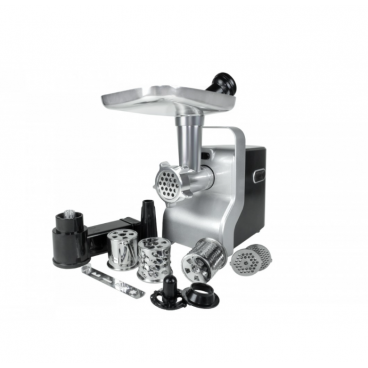 Masina de tocat carne multifunctionala ZILAN ZLN0126, Negru/Gri 2100 W, 3 viteze, Accesorii pentru feliat legume, Accesoriu pentru carnati, Accesorii pentru feliere si maruntire, Cutit inox