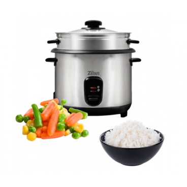 Aparat de gatit Zilan ZLN9570 2 in 1 pentru gatit orez si alimente la abur, capacitate 1.5L, 500W, sistem anti-alunecare