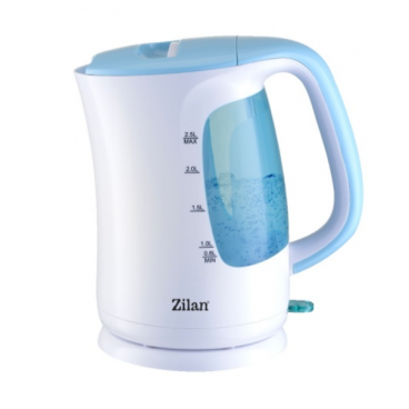 Fierbator electric Zilan ZLN-1673 Wasserkocher, putere maxima 2200 W, capacitate 2.5 L, filtru, Albastru