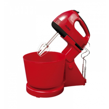 Mixer cu bol Floria ZLN-7575 Rosu , 7 viteze, Bol plastic 2.5Litri, Putere 150W, Rosu