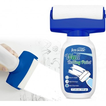 Vopsea albă pentru pereți cu rolă integrată, 500 ml, pe bază de apă, uscare rapidă, ideală pentru retușuri