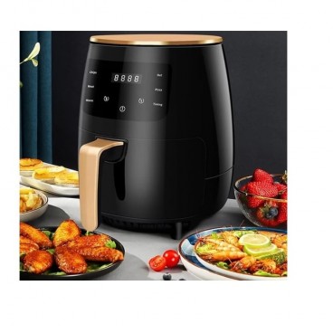 Friteuză electrică cu aer cald și afișaj digital – gătire rapidă și sănătoasă, capacitate 4L, 1400–1600W, negru