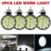 Set 4 Proiectoare LED Rotunde, 14 LED uri, 35mm, 42W SLIM
