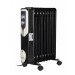 Calorifer electric,Negru 2000 W, 9 elementi, 3 trepte de putere, Termostat reglabil, Protectie supra-incalzire, Indicator luminos