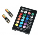 Set 2 Becuri LED RGB Auto Cu Telecomanda soclu T10 cu BILUTE/ 192 / w5w putere 2W