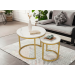 Set 2 măsuțe de cafea tip Nesting – blat cu efect marmură, cadru dublu metalic, design modern