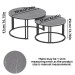 Set 2 măsuțe de cafea tip Nesting – blat cu efect marmură, cadru dublu metalic, design modern