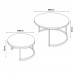 Set 2 măsuțe de cafea tip Nesting – blat cu efect marmură, cadru dublu metalic, design modern