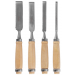Set 4 dalti cu maner de lemn